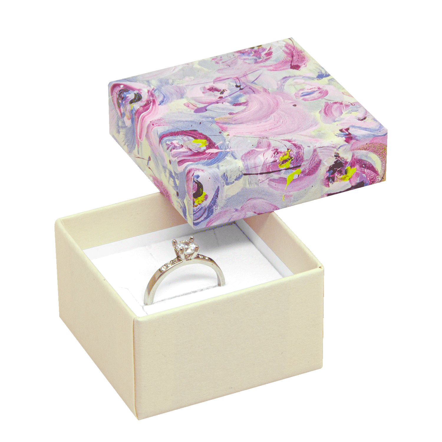 Cajas de cartón para anillos - alianzas - pendientes de botón