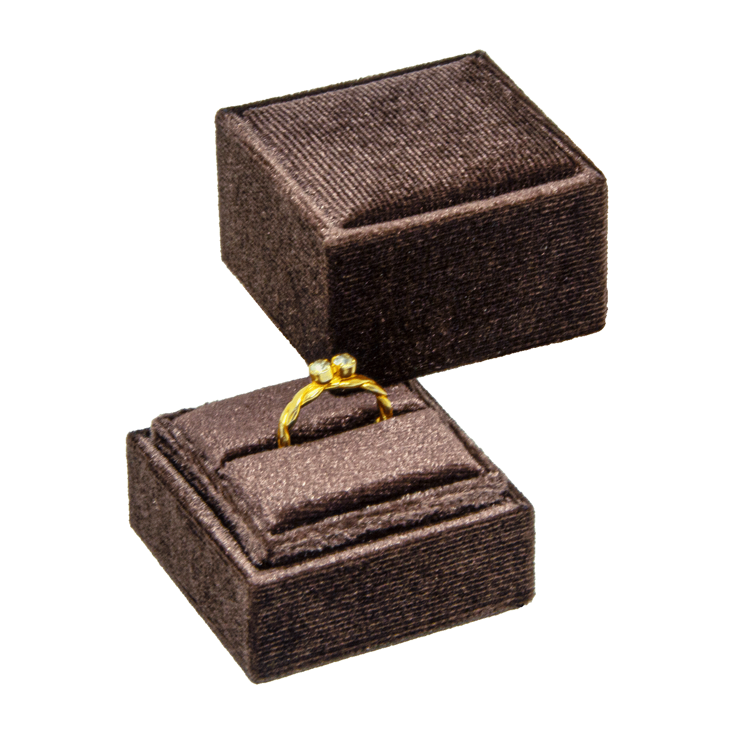 Estuches para anillos con funda de terciopelo