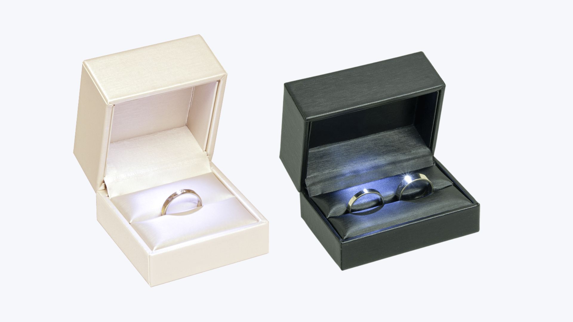 Serie 5530 BRILLIANT.<br>Nuestros estuches para anillos con foco.