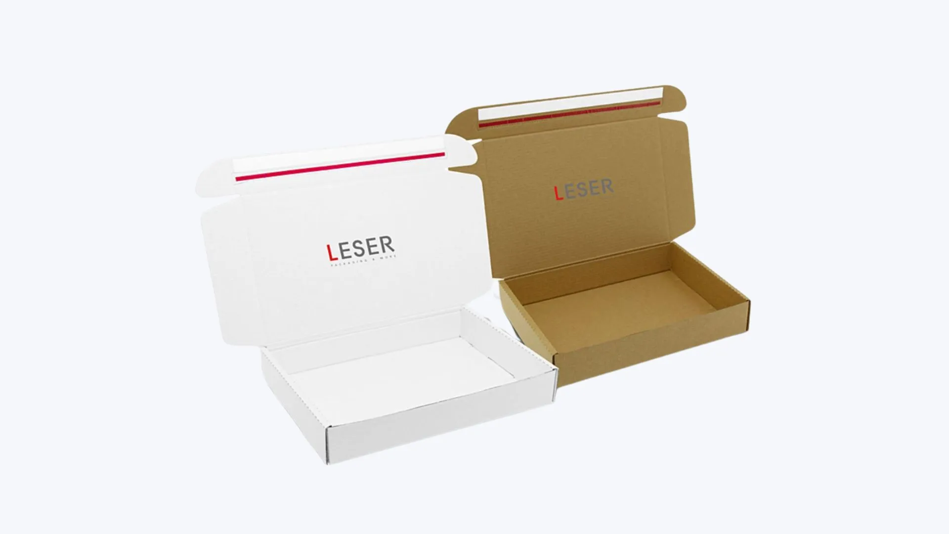 Cajas de envío.<br>5 tamaños. 2 colores.